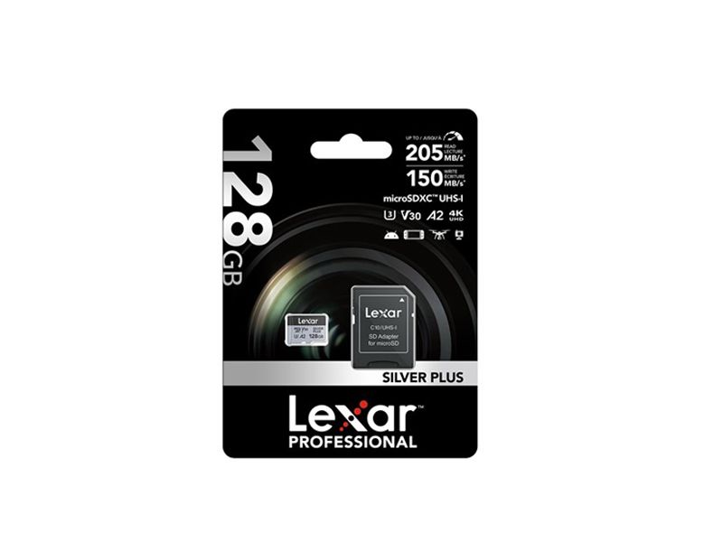 Lexar Professional SILVER PLUS 128GB micro SD 205MB/s UHS-I V30
